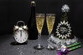 Fun New YearÃ¢â¬â¢s Eve Holiday Champagne With Hats, Glitter, Confetti, Clock & Noisemakers